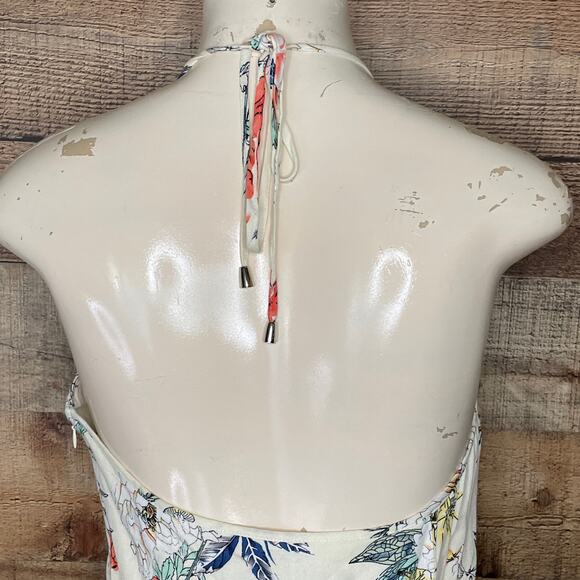 Minkpink Garden Party Halter Dress V-Neck Ivory Floral Size Medium - Picture 7 of 12